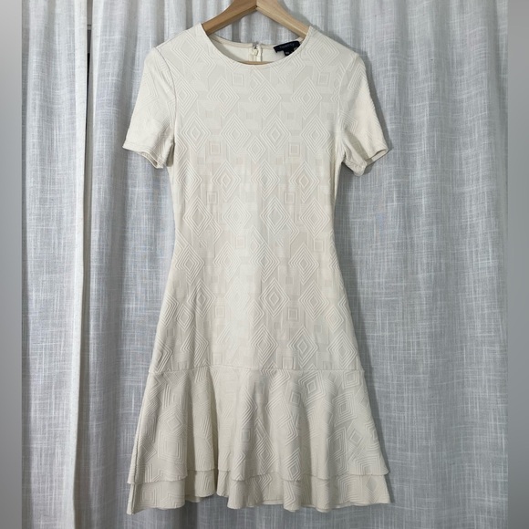 Twenty Dresses & Skirts - Twenty Canada Made Ivory Geometric Design Shortsleeve Party Dress Size S